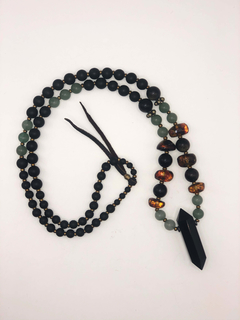 Amber Necklace with Obsidian pendulum - buy online