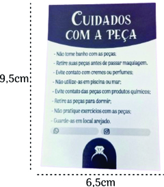 50 Mini Panfleto Cuidado com a Peça para Semijoias na internet