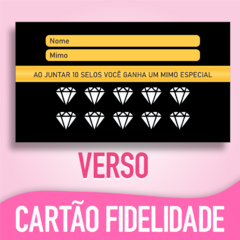 Cartão Fidelidade - Diamante com adesivos - Presentes da Coelha