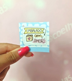 Mini Tag " Embalado com Amor"