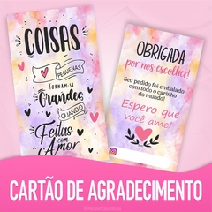 Cartão de Agradecimento - Feitas com amor