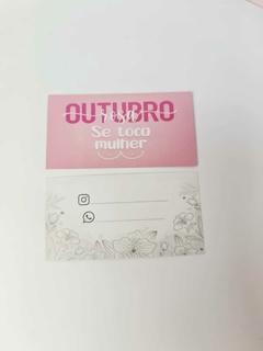 Cartão Outubro Rosa - Se toca Mulher - Presentes da Coelha