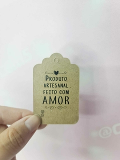 50 uni Tag Kraft Produto Artesanal Feito com Amor Mod. 03