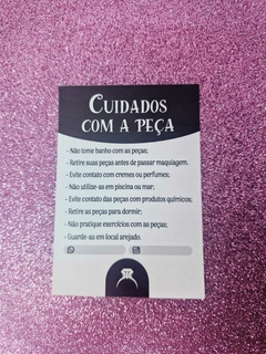 50 Mini Panfleto Cuidado com a Peça para Semijoias - comprar online