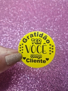 Etiqueta Amarela - Gratidão ter você como cliente