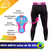 Calça feminina de ciclismo com tecido antimicrobiano e zonas de impacto destacadas, ideal para conforto durante a prática esportiva.