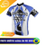 Camiseta de ciclismo infantil For Life Refactor em azul e preto, com estampa estilizada e logotipo destacado.