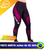 Calça feminina para treino de corrida, modelo DX3, com detalhes em rosa e preto.