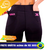 Calça para treino running feminina DX3, vista traseira com detalhes em rosa e bolsos.