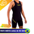 Homem vestindo um macacão de triathlon masculino DX3 X-Pro, com detalhes em amarelo e cor preta, ideal para performance e conforto em corridas.