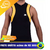 Camiseta de triathlon masculina DX3 XPower, preta com detalhes em amarelo, ideal para corridas.