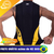 Camiseta masculina DX3 XPower para triathlon, vista traseira em preto e amarelo.