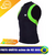 Camiseta top para triathlon masculino, com design em preto e detalhes em verde fluorecente.