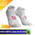 Meias cano curto Pro Racing V3.0 Unissex da Compressport em cor branca, com detalhes vermelhos.