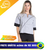 Modelo usando blusa moletom duas cores Kaisan, destacando conforto e estilo, com detalhes em preto e cinza.