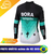 Camisa de ciclismo Bora para mountain bike, modelo unissex, com mangas longas e design em preto e verde.