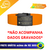 Pulseira Elite para atividades esportivas na cor laranja, com identificação de atleta e informações de emergência.