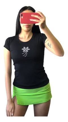 Remera Strass Algodon Con Lycra Manga Corta Mujer en internet