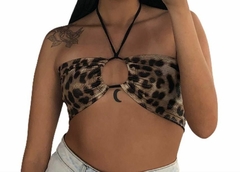 Top strapless cuerina ,reptil y leopardo - comprar online