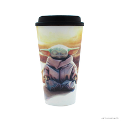 Vaso Tapa Café - The Mandalorian - Grogu Meditando