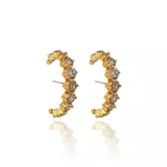 Brinco Earhook Ouro Vintage - Waves - Claudia Arbex