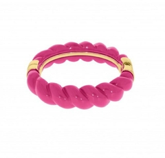 Bracelete Corda Rosa Pink Ouro