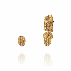 Brinco Tapa Furo e Ear Cuff Com Cristais - Bolacha do Mar