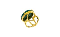 Anel Fortuna Quartzo Verde Ouro - Crystalline - Gold Skill - comprar online