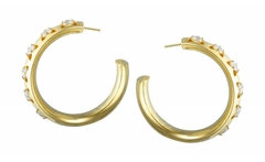 Brinco Argola Moderna Zirconia Ouro - Camélia - Gold Skill - comprar online