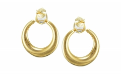 Brinco Gota Cristal & Argola Ouro - Orquídea - Gold skill - comprar online