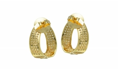 Brinco Begônia Argola Cravejada Ouro - Begônia - Gold Skill - comprar online