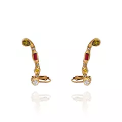 Brinco Ear Cuff com Cristais Ouro Velho -Medalhas - Camila Klein