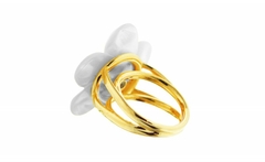 Anel Floyo com Pedra Floral Ouro - Gold Skill - comprar online