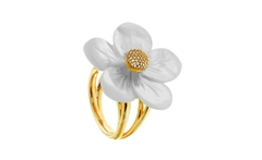 Anel Floyo com Pedra Floral Ouro - Gold Skill