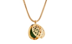 Colar Pingente Circular Verde - Gold Skill - comprar online