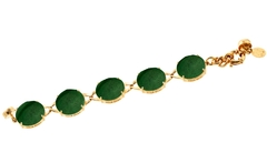 Pulseira Pedra Natural Quartzo Verde Ouro - Gold Skill