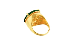 Anel Redondo Verde - Gold Skill - comprar online