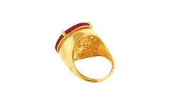 Anel Redondo Vermelho - Gold Skill - comprar online