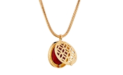 Colar Pingente Circular Vermelho - Gold Skill - comprar online