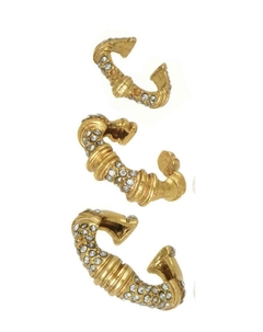 Anel Earcuff 3em 1 Ouro Velho - Bambu - Claudia Arbex