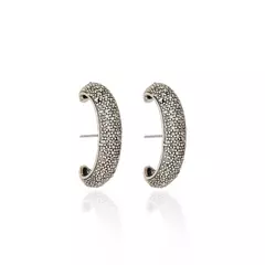 Brinco Earcuff Cravejado Prata Vintage - Waves - Claudia Arbex