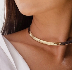 Choker Fita Lisa Dourado