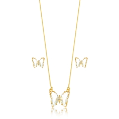 Conjunto Borboleta Cristal Dourado - loja online