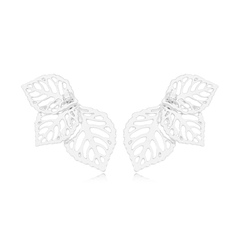 Brinco Ear Cuff Folha Vazada Ródio Branco na internet