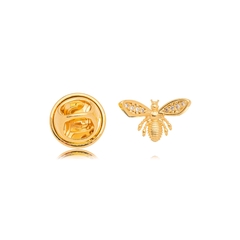 Broche Inseto Micro Zircônia Dourado - comprar online