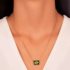 Conjunto Bandeira do Brasil Dourado - Carol Arruda Semijoias