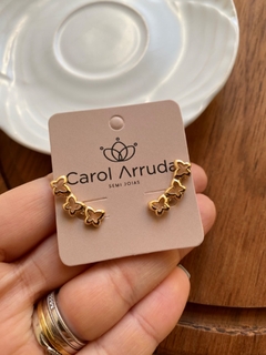 Brinco Ear Cuff Borboleta Vazada Dourado