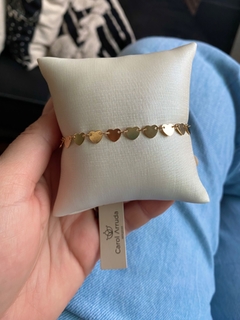 Pulseira Chapinha Coração Liso Dourado - comprar online