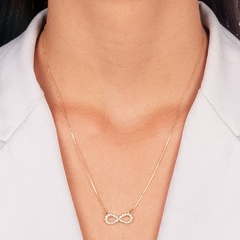 Colar Infinito Micro Zircônia Dourado - loja online