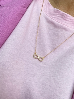 Colar Infinito Micro Zircônia Dourado